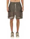 Rick Owens Drkshdw Cargo Bermuda Shorts Elastic Waistband In Dove
