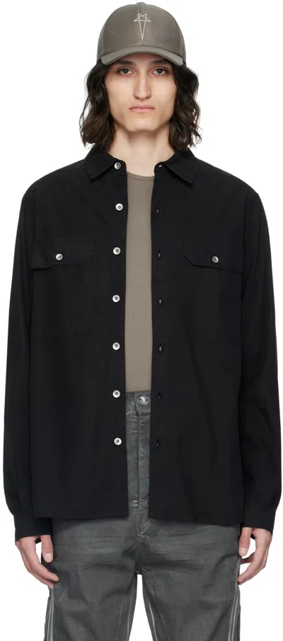 Rick Owens Drkshdw Black Button Shirt In 09 Black