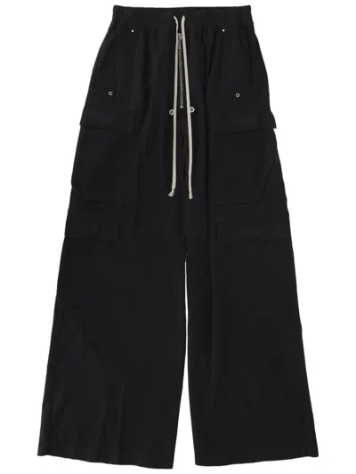 Rick Owens Drkshdw Black Cargo Wide-leg Pants