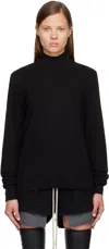 Rick Owens Drkshdw Black Concordians Headon Dbl Turtleneck In Black