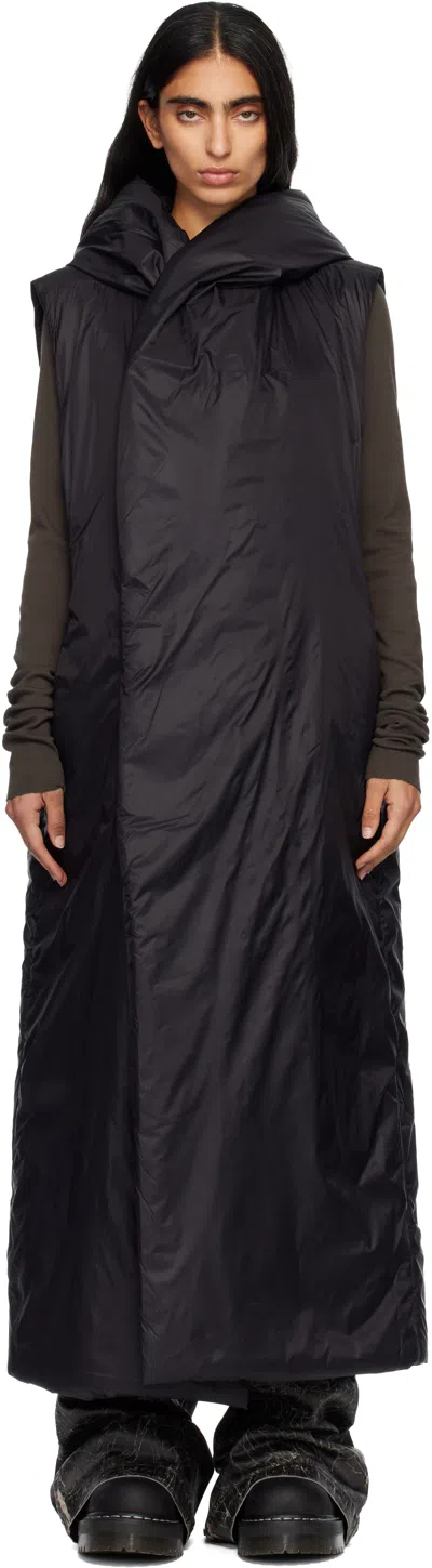 Rick Owens Drkshdw Black Concordians Hooded Liner Coat