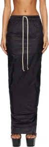 Rick Owens Drkshdw Black Concordians Pull On Pillar Maxi Skirt In Blue