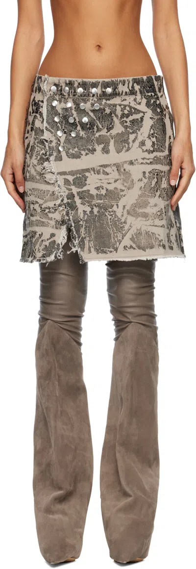 Rick Owens Drkshdw Black Concordians Sisynap Miniskirt In Brown