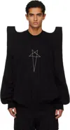 Rick Owens Drkshdw Black Concordians Tecsweat Sweatshirt In Black