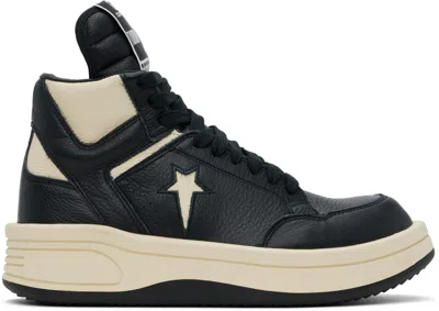 Rick Owens Drkshdw Black Converse Edition Turbowpn Mid Sneakers In 0921 Black/natural