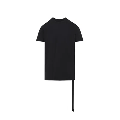 Rick Owens Drkshdw Asymmetric Hem Short Sleeve Round Neck T-shirt In Black