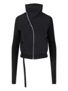 Rick Owens Drkshdw High Collar Long Sleeve Knitwear Top In Black