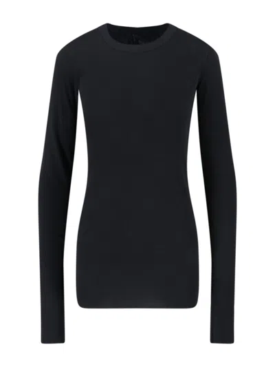 RICK OWENS DRKSHDW BLACK COTTON "RIB" T-SHIRT