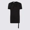 Rick Owens Drkshdw Uneven Hem Distressed Short Sleeves In Black