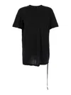 Rick Owens Drkshdw Asymmetric Hem Short Sleeve Round Neck T-shirt In Black