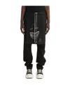 Rick Owens Drkshdw Black Grimace Embroidered Denim Casual Pants In Black