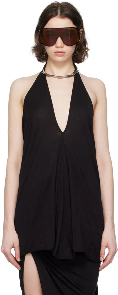 Rick Owens Drkshdw Black Halter T Tank Top In 09 Black