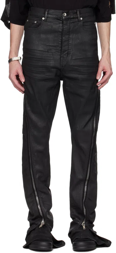 Rick Owens Drkshdw Black Hollywood Bolan Banana Jeans In 99 Black/black