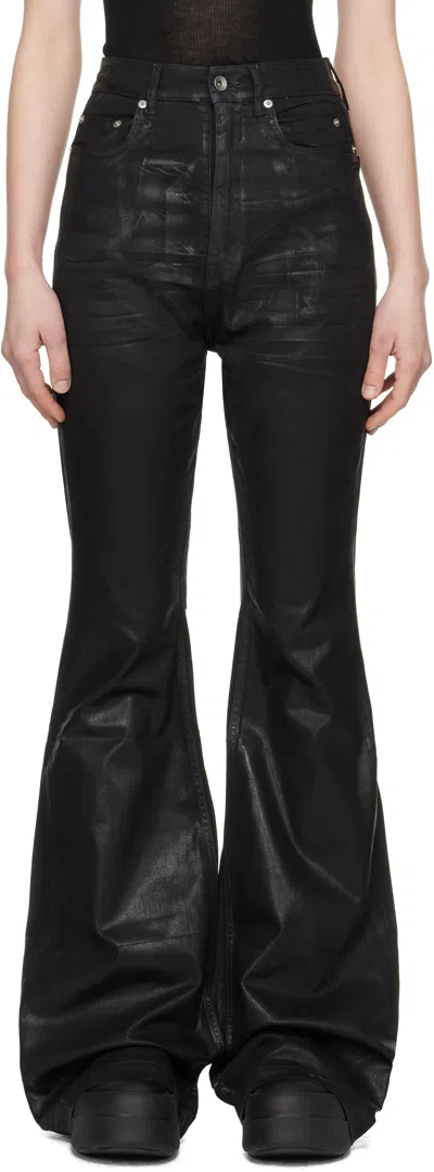 RICK OWENS DRKSHDW BLACK HOLLYWOOD BOLAN BOOTCUT JEANS