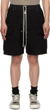 Rick Owens Drkshdw Black Hollywood Cargobelas Shorts
