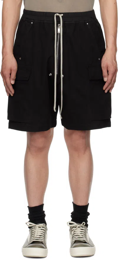 Rick Owens Drkshdw Black Hollywood Cargobelas Shorts