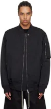 Rick Owens Drkshdw Black Hollywood Classic Flight Bomber Jacket In 09 Black