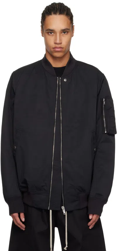 Rick Owens Drkshdw Black Hollywood Classic Flight Bomber Jacket In 09 Black