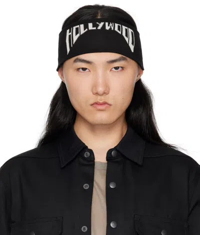 Rick Owens Drkshdw Black 'hollywood' Cotton Headband