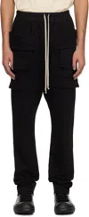 Rick Owens Drkshdw Cargo Trousers With Elastic Waistband And Utility Pockets In 09 Black