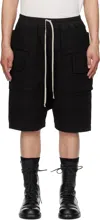 Rick Owens Drkshdw Drkshdw By Rick Owens Cotton Multi-pocket Bermuda In 09 Black