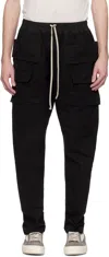 Rick Owens Drkshdw Cargo Trousers With Elastic Waistband And Utility Pockets In 09 Black
