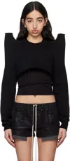 Rick Owens Drkshdw Black Hollywood Cropped Tecsweat Sweatshirt In 09 Black