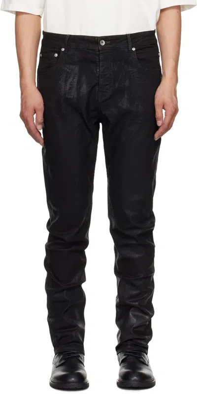 Rick Owens Drkshdw Black Hollywood Detroit Cut Jeans