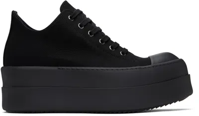 Rick Owens Drkshdw Black Hollywood Double Bumper Low Sneaks Sneakers In 09all All Black