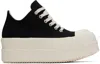 Rick Owens Drkshdw Abstract Canvas Low Sneakers In 911 Black/milk/milk