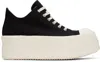 Rick Owens Drkshdw Black Double Bumper Low Sneakers In 911 Black/milk/milk