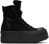 Rick Owens Drkshdw Black Hollywood Double Bumper Sneaks Sneakers In 09899 Black/pearl/bl