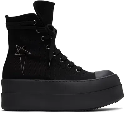 Rick Owens Drkshdw Black Hollywood Double Bumper Sneaks Sneakers In 09899 Black/pearl/bl