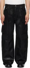 Rick Owens Drkshdw Black Hollywood Double Cargo Jeans In 09 Black