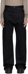 Rick Owens Drkshdw Black Porterville Double Knee Geth Cut Jeans In Black