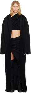 Rick Owens Drkshdw Black Hollywood Dragging Peter Hoodie In 09 Black