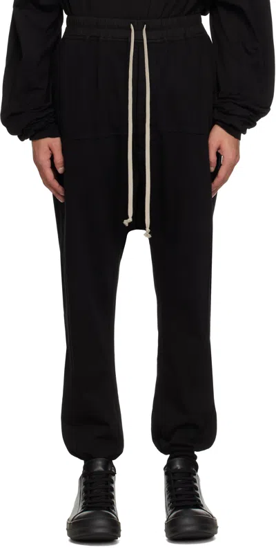 Rick Owens Drkshdw Black Hollywood Drawstring Sweatpants In 09 Black