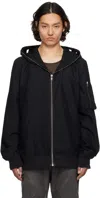 Rick Owens Drkshdw Black Hollywood Flight Bomber Jacket In 09 Black