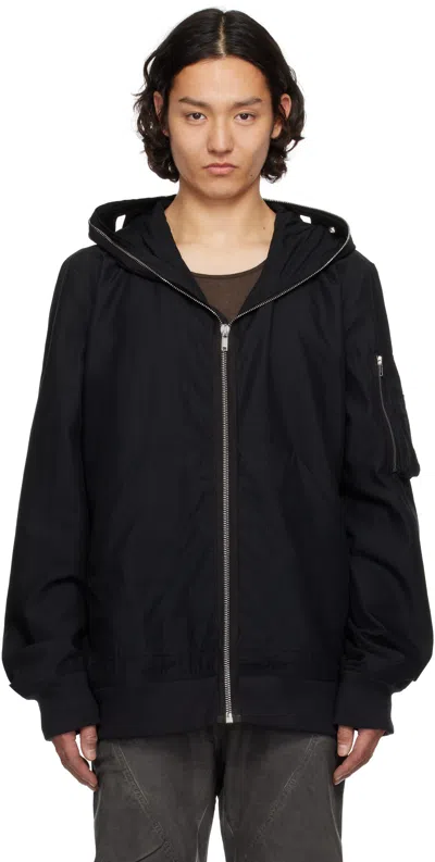 Rick Owens Drkshdw Black Hollywood Flight Bomber Jacket In 09 Black