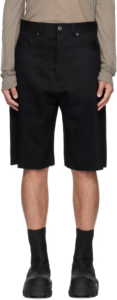 Rick Owens Drkshdw Black Hollywood Geth Cutoffs Denim Shorts
