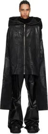 Rick Owens Drkshdw Black Hollywood Gimp Kaftan Denim Jacket In 09 Black