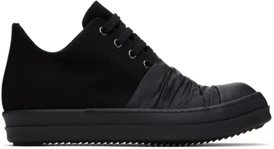 Rick Owens Drkshdw Black Hollywood Hustler Low Sneaks Sneakers In 09all All Black