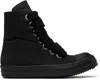 Rick Owens Drkshdw Black Hollywood Jumbo Lace Puffer Sneakers In 09all All Black