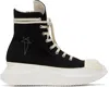 Rick Owens Drkshdw Black Hollywood Jumbo Laces Abstract Sneakers In 9811 Black/pearl/mil