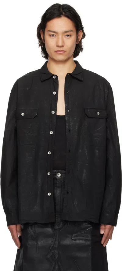 Rick Owens Drkshdw Black Hollywood Jumbo Overshirt In 09 Black