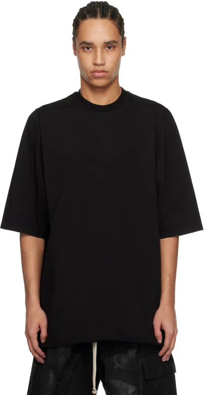 Rick Owens Drkshdw 'jumbo' Black Crewneck T-shirt With Oversized Band In Cotton Man