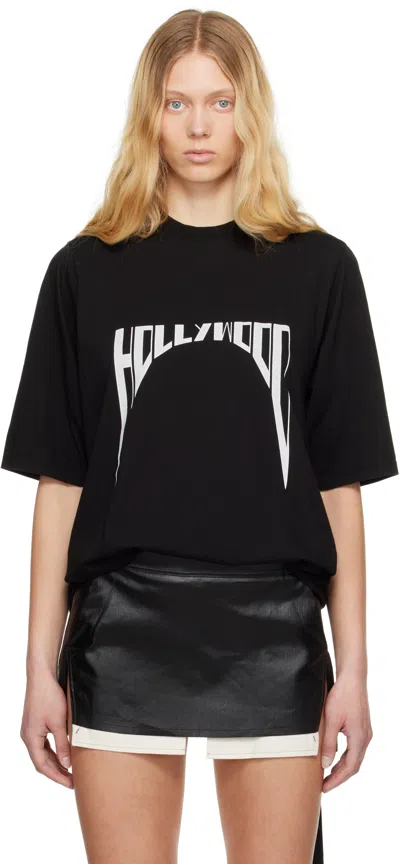 Rick Owens Drkshdw Black Hollywood Jumbo Ss T-shirt In 0911 Black/milk