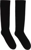 Rick Owens Drkshdw Black Hollywood Knee High Socks In Black