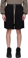 Rick Owens Drkshdw Black Hollywood Long Boxers Butt Zipp Shorts In 09 Black