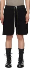 Rick Owens Drkshdw Black Hollywood Long Boxers Butt Zipp Shorts In 09 Black